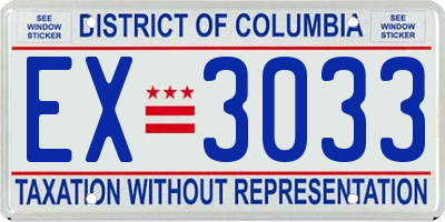 DC license plate EX3033