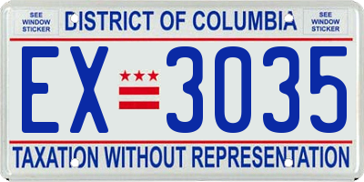 DC license plate EX3035