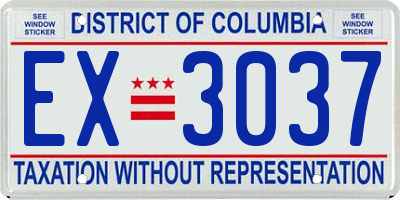 DC license plate EX3037