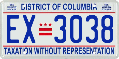 DC license plate EX3038