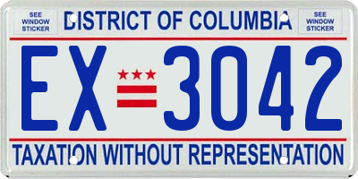 DC license plate EX3042