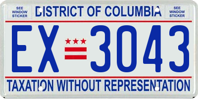 DC license plate EX3043