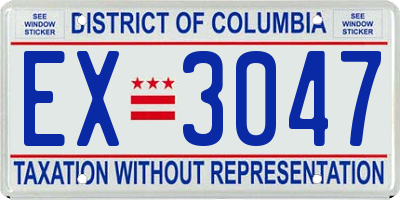 DC license plate EX3047