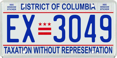 DC license plate EX3049