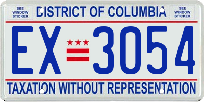 DC license plate EX3054