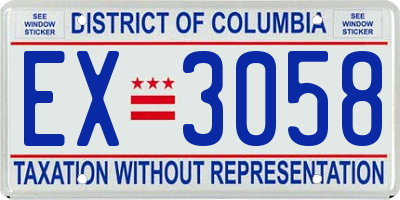 DC license plate EX3058