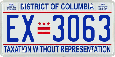 DC license plate EX3063