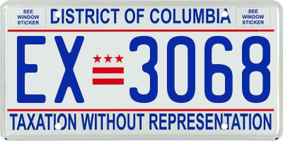 DC license plate EX3068