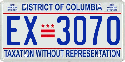 DC license plate EX3070