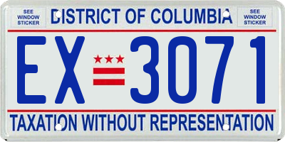 DC license plate EX3071
