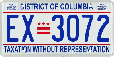 DC license plate EX3072