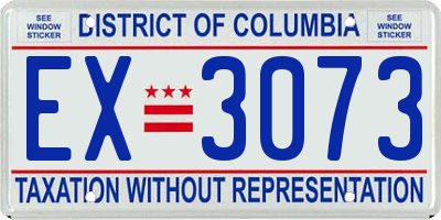 DC license plate EX3073