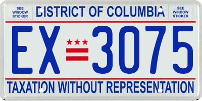 DC license plate EX3075
