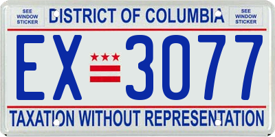 DC license plate EX3077