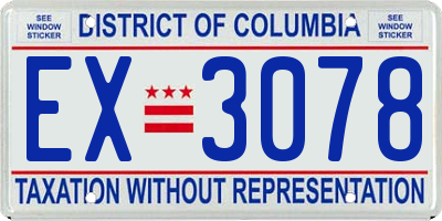 DC license plate EX3078