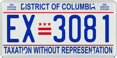 DC license plate EX3081