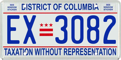 DC license plate EX3082