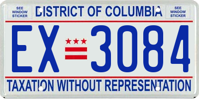 DC license plate EX3084