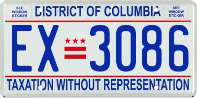 DC license plate EX3086