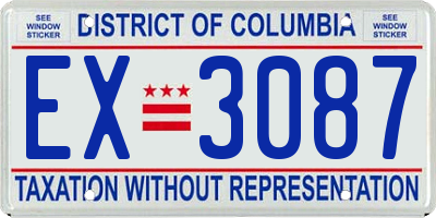 DC license plate EX3087
