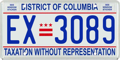 DC license plate EX3089