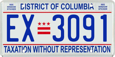 DC license plate EX3091