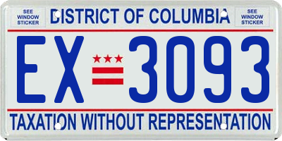 DC license plate EX3093