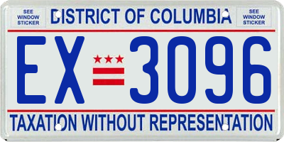 DC license plate EX3096