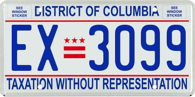 DC license plate EX3099