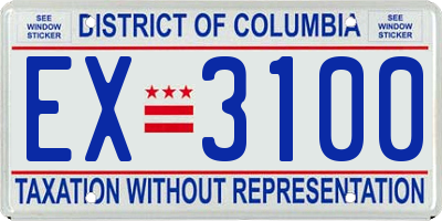 DC license plate EX3100