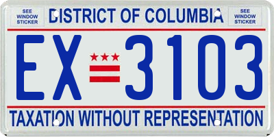 DC license plate EX3103