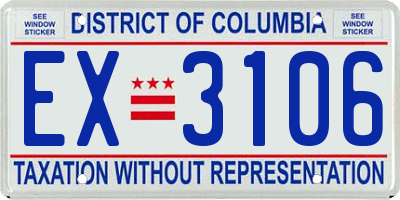 DC license plate EX3106