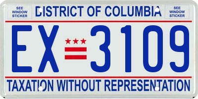 DC license plate EX3109