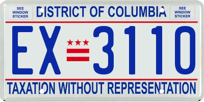 DC license plate EX3110