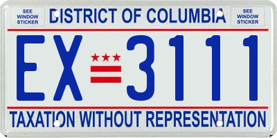DC license plate EX3111
