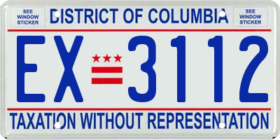 DC license plate EX3112