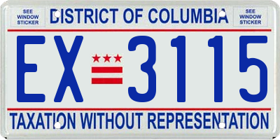 DC license plate EX3115