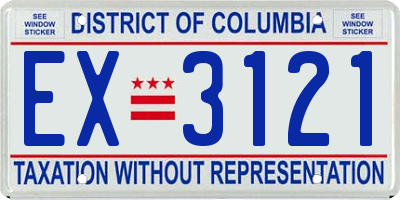 DC license plate EX3121