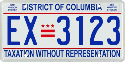 DC license plate EX3123