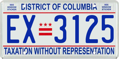 DC license plate EX3125