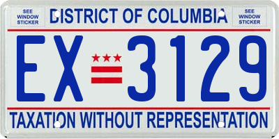 DC license plate EX3129