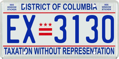 DC license plate EX3130