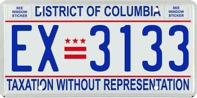 DC license plate EX3133