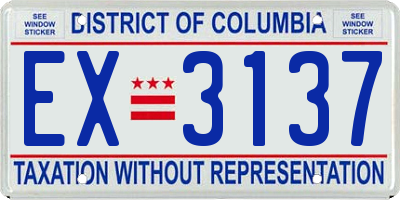 DC license plate EX3137