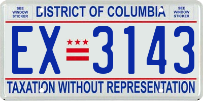 DC license plate EX3143