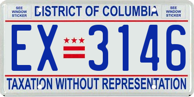 DC license plate EX3146