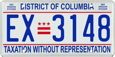 DC license plate EX3148