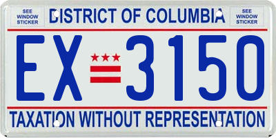DC license plate EX3150
