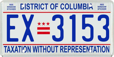 DC license plate EX3153