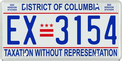 DC license plate EX3154